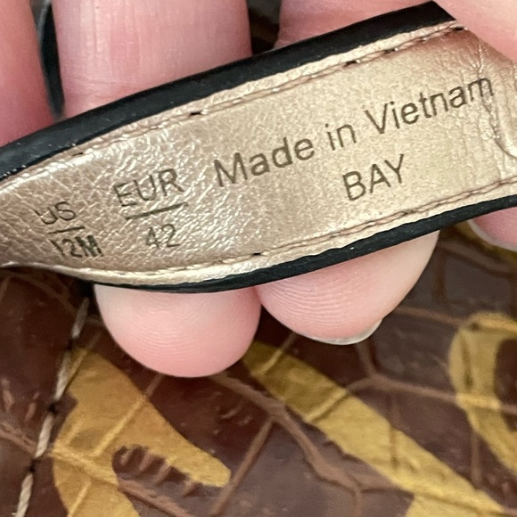 Sam Edelman Bay Slide Sandals Size 12 Black Vaquero Saddle Leather - Picture 6 of 7